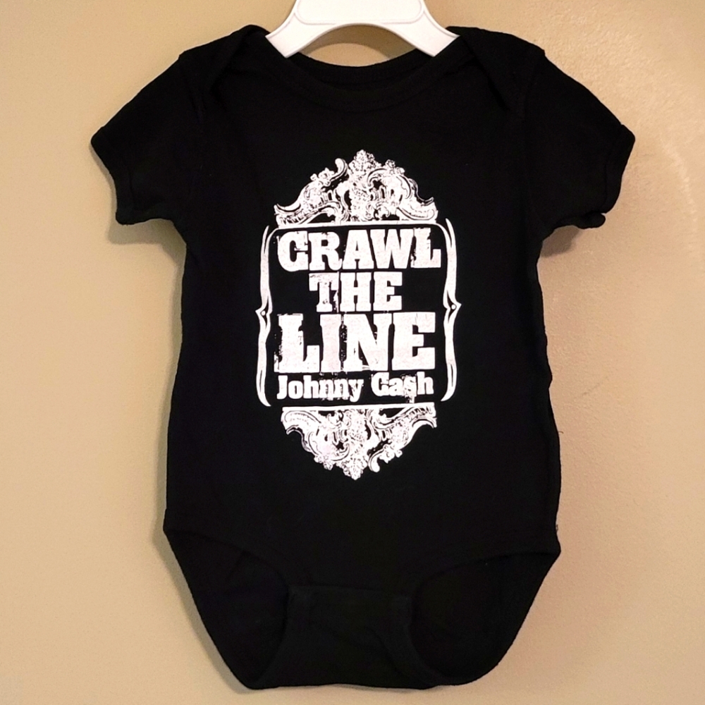 Johnny Cash black short sleeve onesie